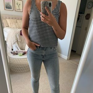 Club Monaco Cropped Checker Tank